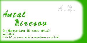 antal mircsov business card